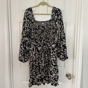 Floral Black and White Dress NWT